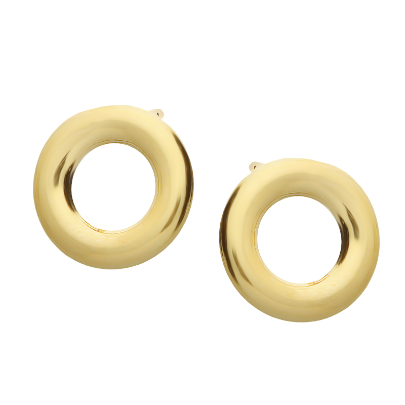 Złote kolczyki oponki 10mm pr. 585 - JubilerSezam.pl