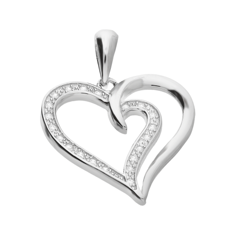 Srebrne serduszko z cyrkoniami pr. 925 - JubilerSezam.pl