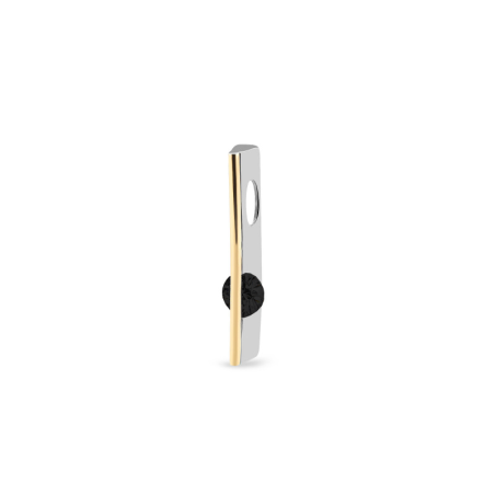 Zawieszka srebrna czarna cyrkonia pod złotą pałką PX 465 BL_AU375 blaszka gold