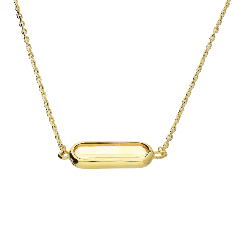Złoty naszyjnik z cytrynem próby 375 - JubilerSezam.pl