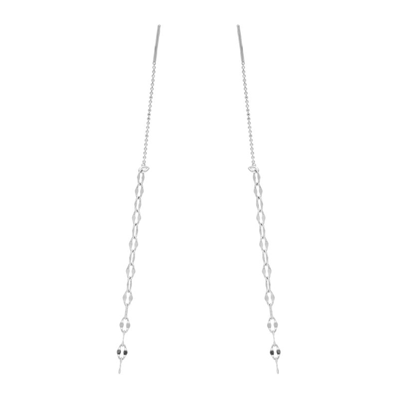 Srebrne kolczyki przeciągane splot Kawa i Bead - JubilerSezam.pl