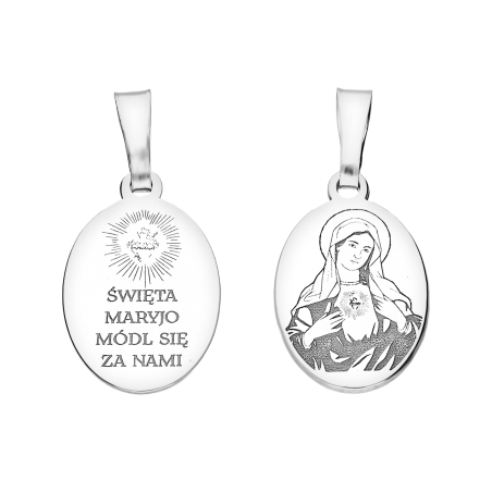Medalik Srebrny Niepokalane Serce Maryi - JubilerSezam.pl