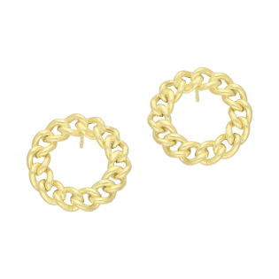 Kolczyki srebrne pozłacane koła pancer 20mm pr. 925 - JubilerSezam.pl