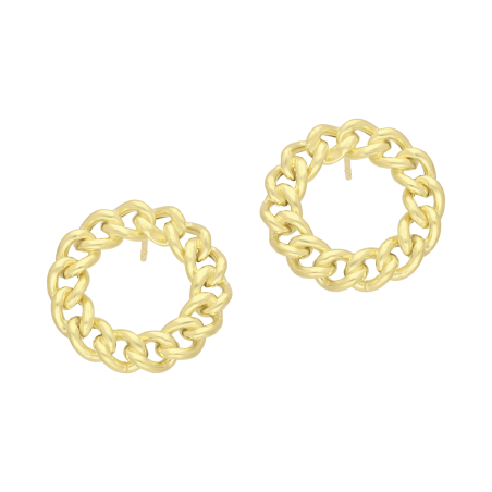 Kolczyki srebrne pozłacane koła pancer 20mm pr. 925 - JubilerSezam.pl