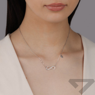 Srebrny Naszyjnik Infinity z Cyrkoniami pr. 925 - JubilerSezam.pl