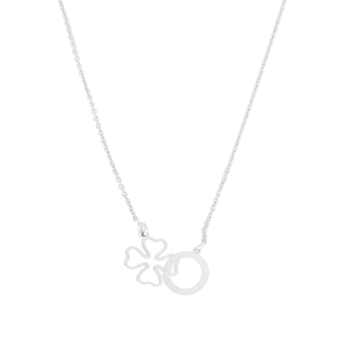 Srebrny Naszyjnik Koniczynka i Kółko pr. 925 - JubilerSezam.pl