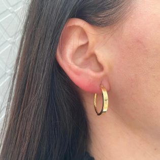 Złote kolczyki kwadratowe kółka pr. 375 - JubilerSezam.pl