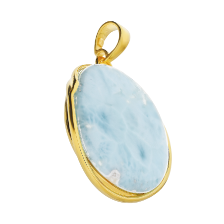 Pozłacana Zawieszka Srebrna Larimar Pr. 925 - JubilerSezam.pl