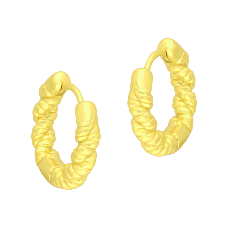 Kolczyki pozłacane koło z motywem sznura/zatrzask HS2111 GOLD próba 925
