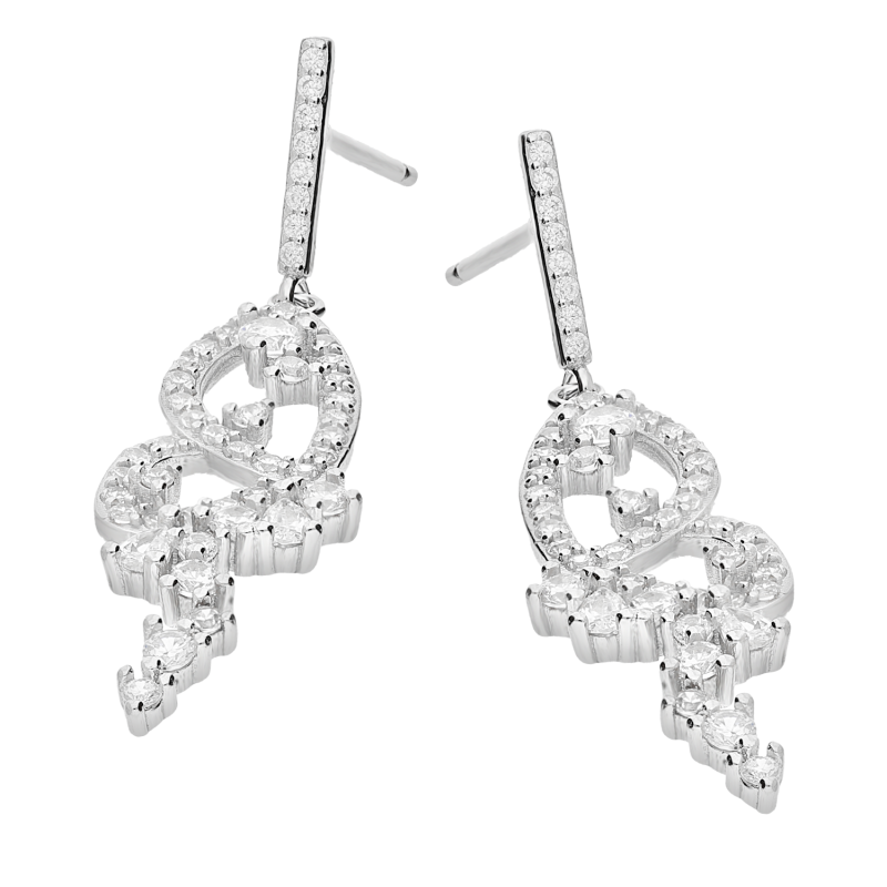 Srebrne Kolczyki Motyl z Cyrkoniami pr. 925 - JubilerSezam.pl