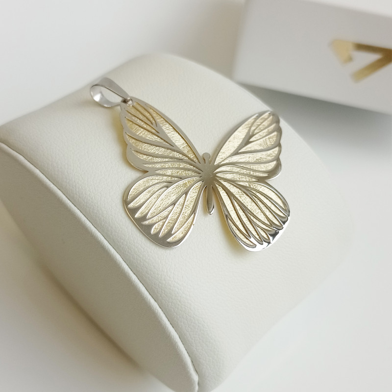 Srebrna zawieszka pozłacana Motyl pr. 925 - JubilerSezam.pl