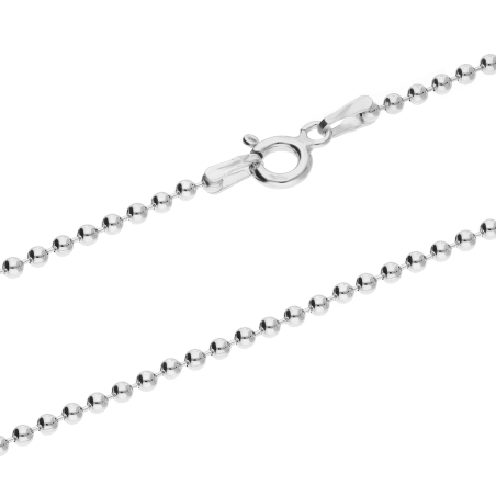 Srebrny łańcuszek bead pr. 925 rodowany - JubilerSezam.pl