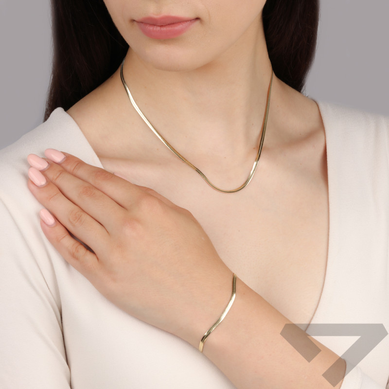 Łańcuszek złoty płaska taśma 2,8 mm, ze złota 375