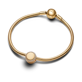 Złoty Charms Pandora z Grawerem 768747C01 - JubilerSezam.pl
