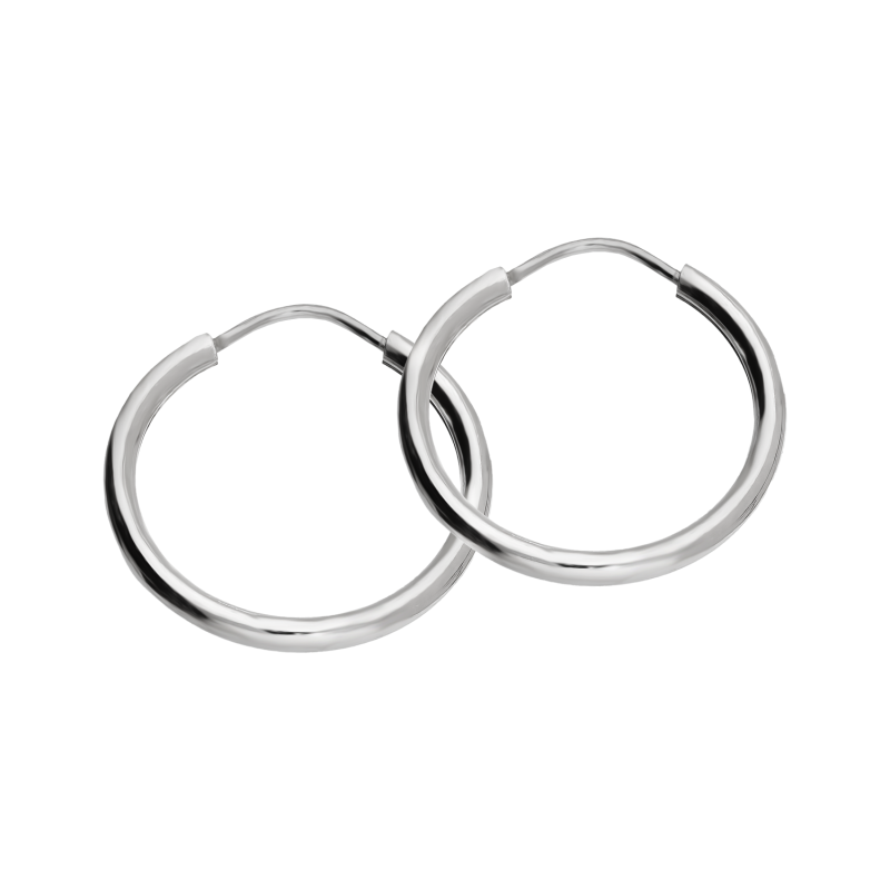 Srebrne kolczyki kółka 17mm rodowane pr. 925 - JubilerSezam.pl