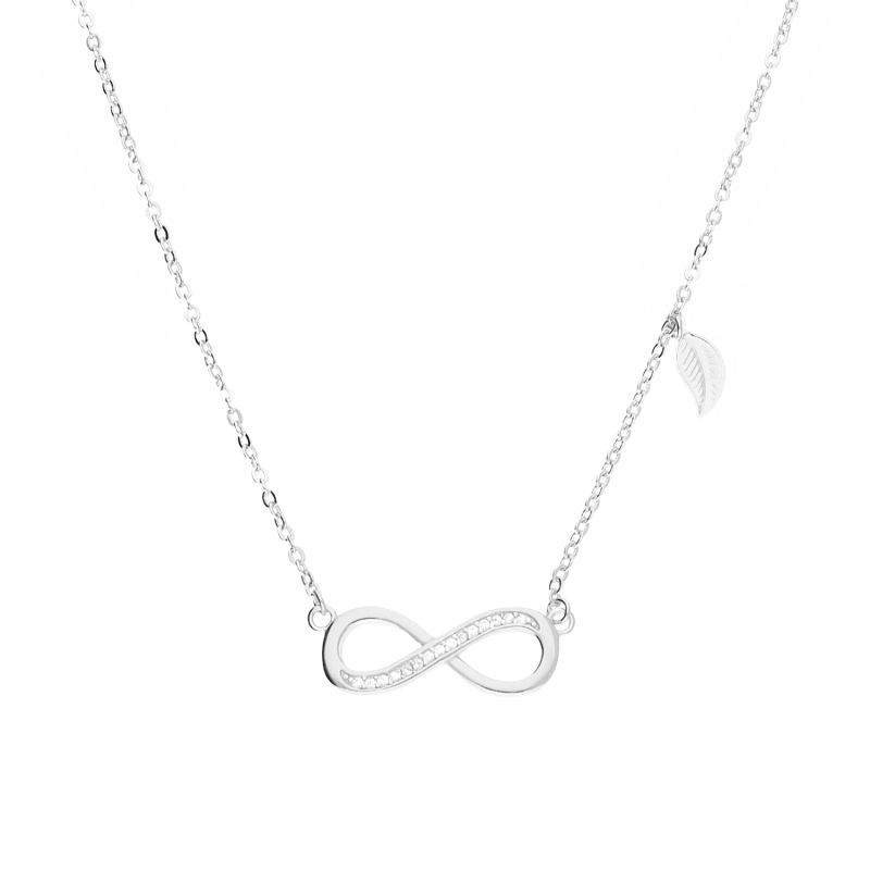Srebrny Naszyjnik Infinity z Cyrkoniami pr. 925 - JubilerSezam.pl