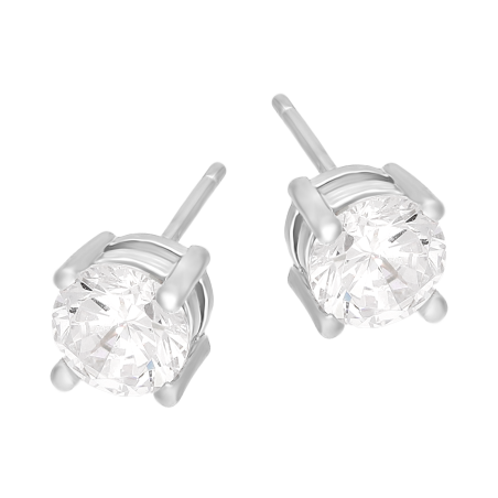 Srebrne Kolczyki z Cyrkonią 6mm - Klasyczna Elegancja - JubilerSezam.pl