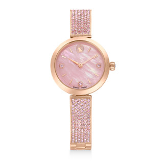 Zegarek Swarovski Illumina, Swiss Made, Bransoleta z kryształami, Różowy, Powłoka w odcieniu różowego złota