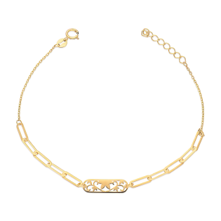 Złota Bransoletka z Blaszką Ornament pr. 585 - JubilerSezam.pl
