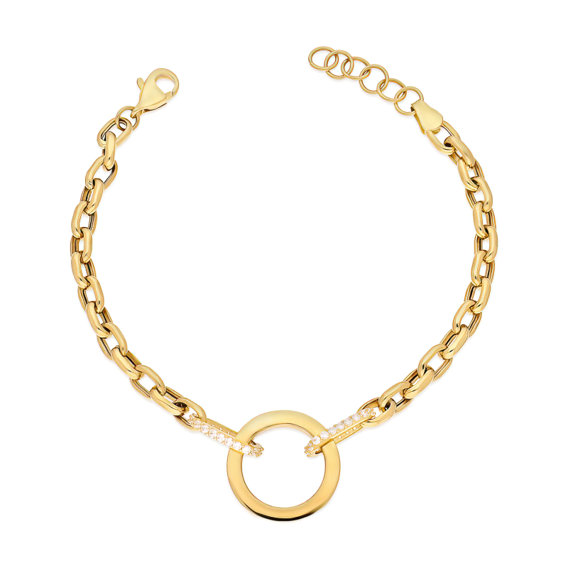 Złota Bransoletka z Cyrkoniami pr. 585 - JubilerSezam.pl