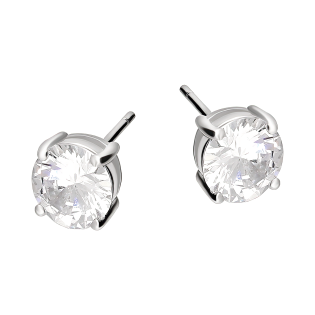 Srebrne kolczyki z cyrkonią 6mm pr. 925 - JubilerSezam.pl