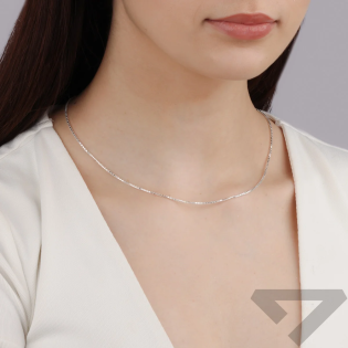 Srebrny Łańcuszek Kostka pr. 925 - JubilerSezam.pl