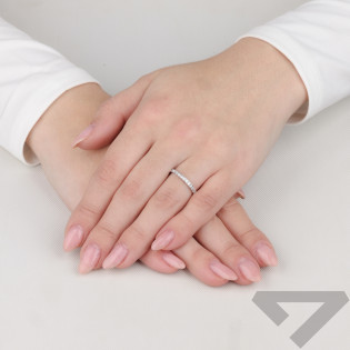 Pierścionek z Białego Złota z Cyrkoniami Rings pr. 585 - JubilerSezam.pl