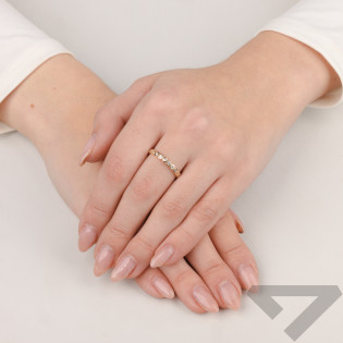 Złoty Pierścionek Obrączka Miłości z Cyrkoniami pr. 585 - JubilerSezam.pl