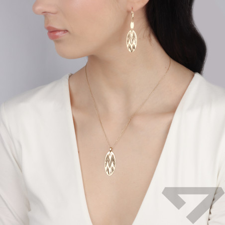 Złota Zawieszka Ażurowy Owal pr. 585 z Nacięciami - JubilerSezam.pl