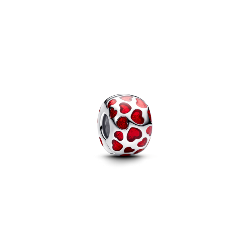 Charms Klips Pandora Srebrne Czerwone Serca - JubilerSezam.pl