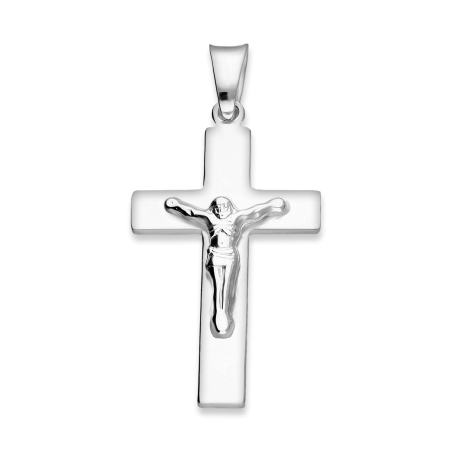 Srebrny Krzyżyk z Jezusem - Klasyczny Symbol Wiary - JubilerSezam.pl