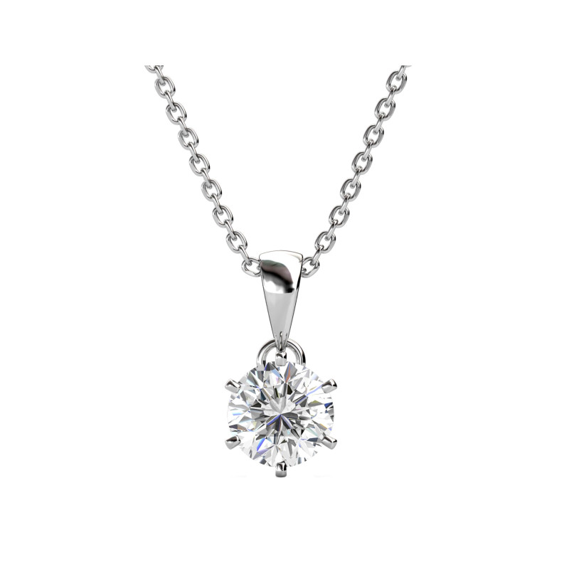 Srebrny Naszyjnik z Moissanitem - Klasyczna Elegancja - JubilerSezam.pl