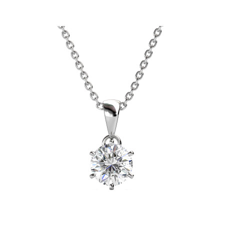 Srebrny Naszyjnik z Moissanitem - Klasyczna Elegancja - JubilerSezam.pl
