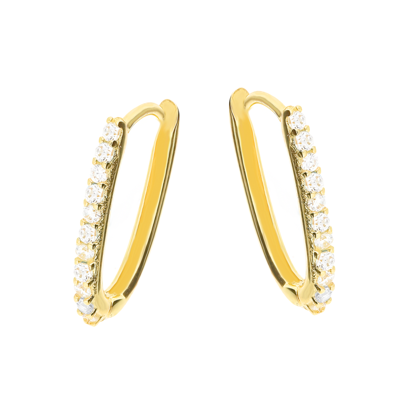 Złote kolczyki z cyrkoniami pr. 585 - JubilerSezam.pl