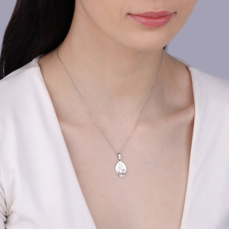 Medalik Srebrny Niepokalane Serce Maryi - JubilerSezam.pl