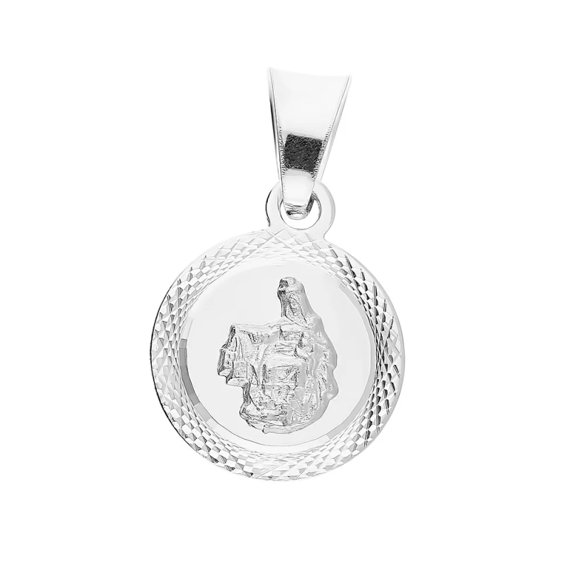 Medalik srebrny rodowany Szkaplerz okrągły