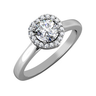 Srebrny Pierścionek Serce z Moissanitami 0.5ct - JubilerSezam.pl