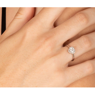 Srebrny Pierścionek Serce z Moissanitami 0.5ct - JubilerSezam.pl