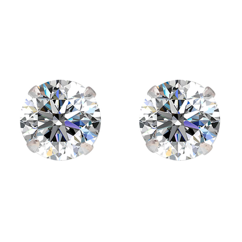 Srebrne kolczyki z moissanitem 4mm - Minimalistyczna elegancja