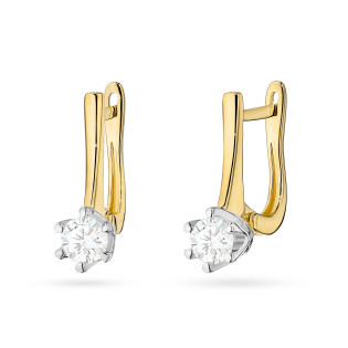 Kolczyki z diamentami 0,60 ct, zapięcie angielksie złoto 585