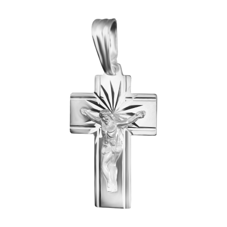 Srebrny Krzyżyk z Jezusem - Klasyczny Wzór - JubilerSezam.pl