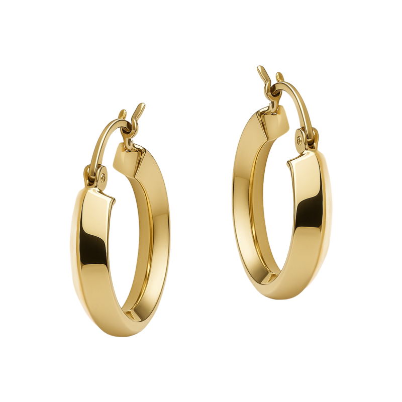 Złote Kolczyki Kółka 3D - Elegancka Biżuteria - JubilerSezam.pl