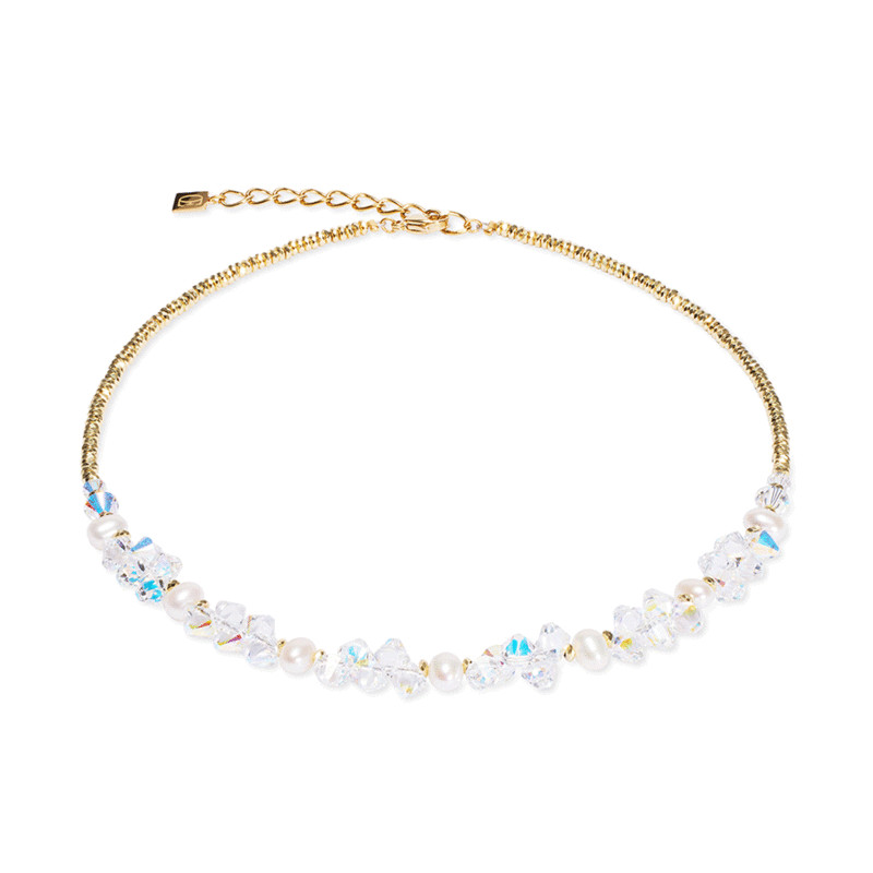 Naszyjnik Coeur de Lion Crystal-Gold - Stal pozłacana, perły - JubilerSezam.pl
