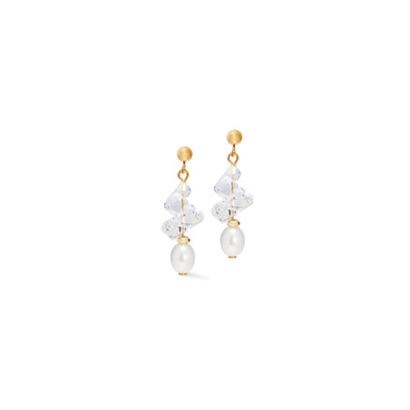 Kolczyki Coeur de Lion Crystal-Gold z perłą i kryształami - JubilerSezam.pl