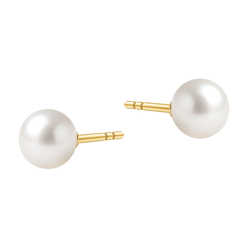 Złote Kolczyki z Perłą 8mm - Klasyczna Elegancja - JubilerSezam.pl
