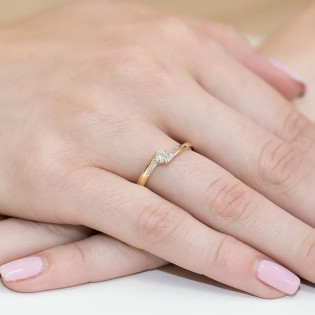 Pierścionek Zaręczynowy Złoty z Diamentami Soliter pr. 585 - JubilerSezam.pl