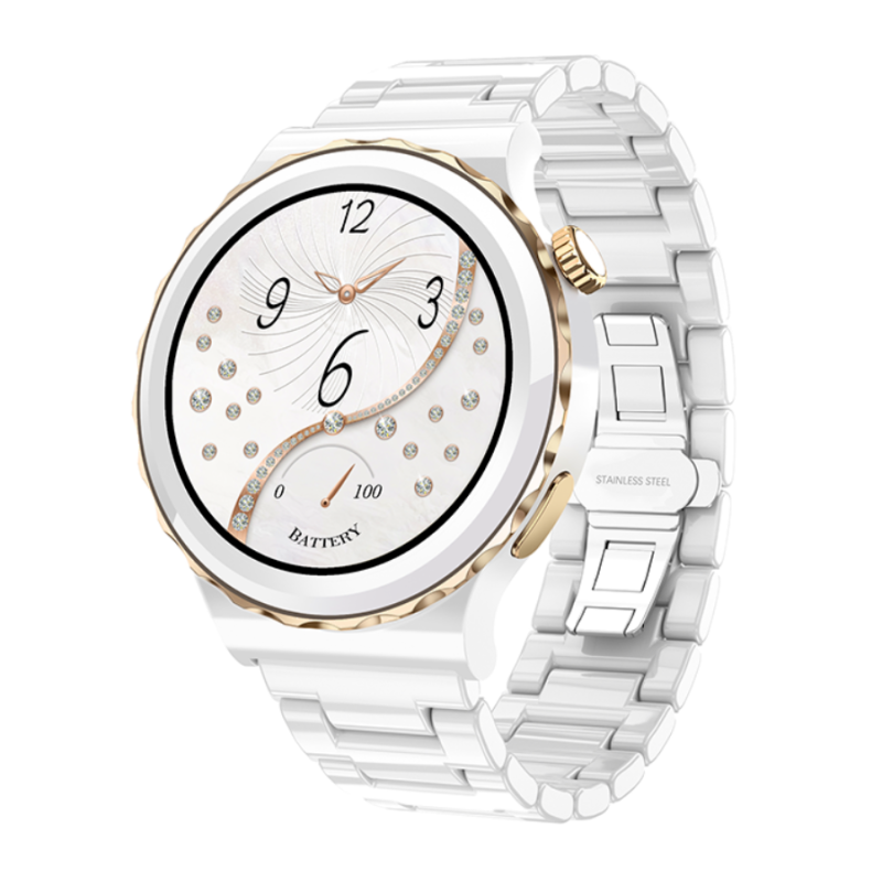 Smartwatch Rubicon RNCE92 złoty ceramiczna bransoleta SMARUB169