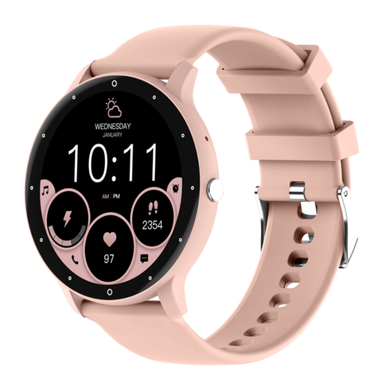 Różowy Smartwatch Rubicon RNCF16 - Polska Aplikacja i Menu