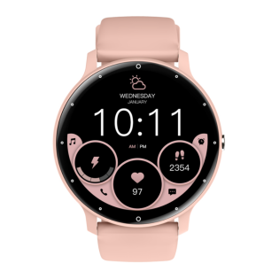 Różowy Smartwatch Rubicon RNCF16 - Polska Aplikacja i Menu