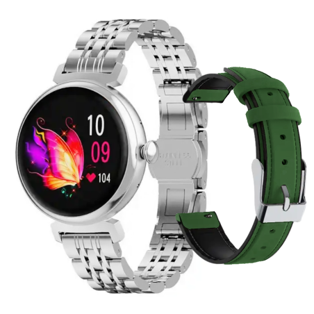 Smartwatch Rubicon RNCF21 Srebrny AMOLED + Zielony Pasek - JubilerSezam.pl